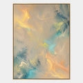 Peinture à l'huile abstraite et conceptuelle en plâtre et texture présentant des marques abstraites superposées, une texture et un mouvement pictural expressif.