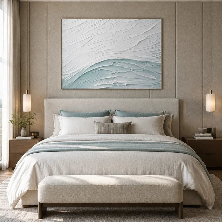 Pittura a olio astratta e concettuale in gesso e texture con segni astratti stratificati, texture e movimento pittorico espressivo.