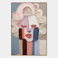 Retratos de yeso y textura y pintura al óleo de figuras que presentan una figura o un retrato expresivo representado con detalles pictóricos.