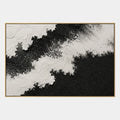 Abstraktes und konzeptuelles Ölgemälde aus Gips und Textur mit geschichteten abstrakten Zeichen, Textur und ausdrucksstarken malerischen Bewegungen in einer Schwarz-Weiß-Palette.