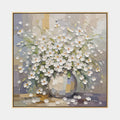 Peinture à l'huile florale/botanique et naturelle en plâtre et texture présentant des formes botaniques, des fleurs ou des éléments naturels dans une composition picturale.