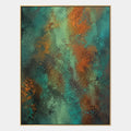 Pintura al óleo abstracta y conceptual de yeso y textura que presenta marcas abstractas en capas, textura y movimiento pictórico expresivo.