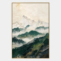 Peinture à l'huile de paysages, de paysages marins et de paysages urbains en plâtre et texture présentant un paysage atmosphérique, un paysage marin ou une composition inspirée de la ville dans une palette beige.