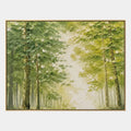 Peinture à l'huile de paysages, de paysages marins et de paysages urbains en plâtre et texture présentant un paysage atmosphérique, un paysage marin ou une composition inspirée de la ville dans une palette verte.