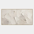 Pittura a olio astratta e concettuale in gesso e texture con segni astratti stratificati, texture e movimento pittorico espressivo in una tavolozza beige.