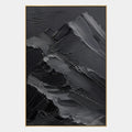 Pintura al óleo abstracta y conceptual de yeso y textura que presenta marcas abstractas en capas, textura y movimiento pictórico expresivo en una paleta gris.