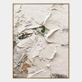Pittura a olio astratta e concettuale in gesso e texture con segni astratti stratificati, texture e movimento pittorico espressivo in una tavolozza beige.