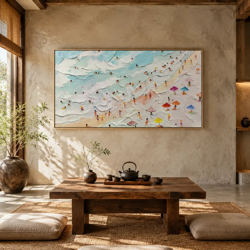 Plaster & Texture abstract oil painting showing layered abstract marks, texture and expressive painterly movement.