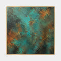 Pintura al óleo abstracta y conceptual de yeso y textura que presenta marcas abstractas en capas, textura y movimiento pictórico expresivo.