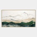 Pittura a olio di paesaggi, paesaggi marini e paesaggi urbani in gesso e struttura con un paesaggio atmosferico, un paesaggio marino o una composizione ispirata alla città in una tavolozza verde.