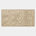Plaster & Texture abstract & conceptual oil painting featuring layered abstract marks, texture and expressive painterly movement in a beige palette.