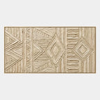 Plaster & Texture abstract & conceptual oil painting featuring layered abstract marks, texture and expressive painterly movement in a beige palette.