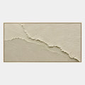 Peinture à l'huile abstraite et conceptuelle en plâtre et texture présentant des marques abstraites superposées, une texture et un mouvement pictural expressif dans une palette beige.