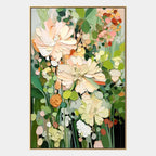 Plaster & Texture floral/botanicals & nature oil painting featuring botanical forms, flowers or natural elements in a painterly composition in a green palette.