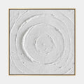 Pintura al óleo abstracta y conceptual de yeso y textura que presenta marcas abstractas en capas, textura y movimiento pictórico expresivo en una paleta gris.