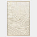 Pintura al óleo abstracta y conceptual de Plaster & Texture que presenta marcas abstractas en capas, textura y movimiento pictórico expresivo en una paleta beige.