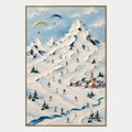 Peinture à l'huile de paysages, de paysages marins et de paysages urbains en plâtre et texture présentant un paysage atmosphérique, un paysage marin ou une composition inspirée de la ville dans une palette bleue.