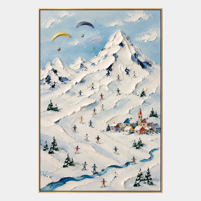 Peinture à l'huile de paysages, de paysages marins et de paysages urbains en plâtre et texture présentant un paysage atmosphérique, un paysage marin ou une composition inspirée de la ville dans une palette bleue.