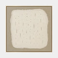 Peinture à l'huile abstraite et conceptuelle en plâtre et texture présentant des marques abstraites superposées, une texture et un mouvement pictural expressif dans une palette beige.