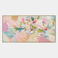 Pintura al óleo floral/botánica y natural de yeso y textura con formas botánicas, flores o elementos naturales en una composición pictórica.