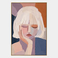Peinture à l'huile et portrait en plâtre et texture représentant une figure ou un portrait expressif rendu avec des détails picturaux dans une palette beige.