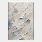 Plaster & Texture abstract oil painting showing layered abstract marks, texture and expressive painterly movement in a grey palette.