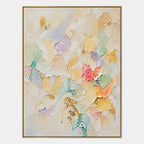 Plaster & Texture abstract oil painting showing layered abstract marks, texture and expressive painterly movement in a beige palette.