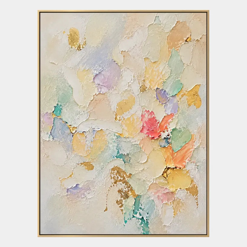 Plaster & Texture abstract oil painting showing layered abstract marks, texture and expressive painterly movement in a beige palette.