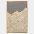 Plaster & Texture abstract oil painting showing layered abstract marks, texture and expressive painterly movement in a beige palette.