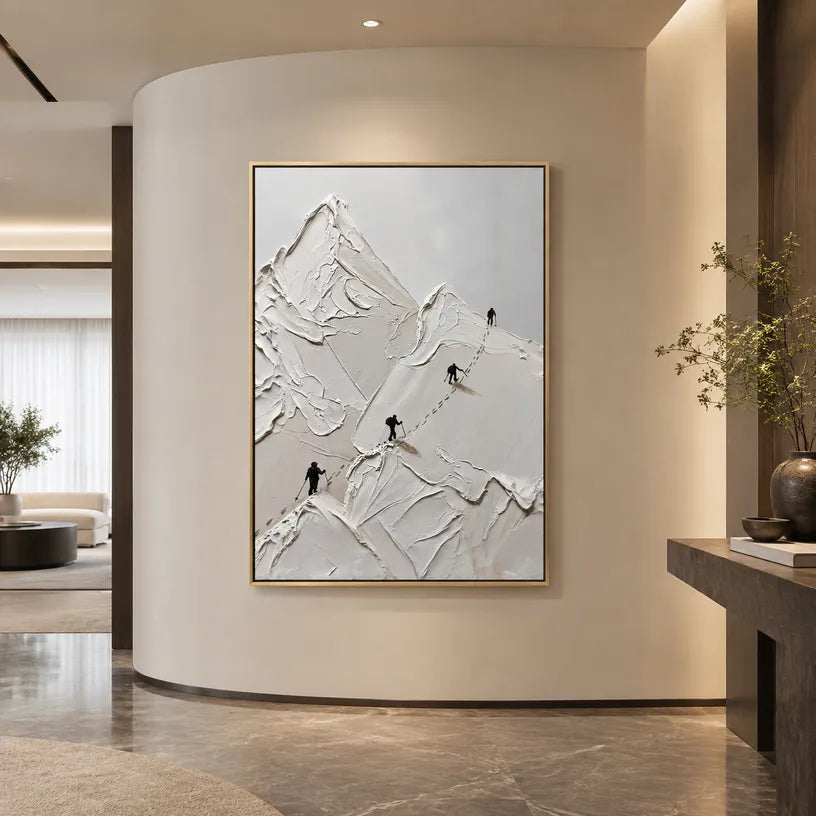 Plaster & Texture abstract oil painting showing layered abstract marks, texture and expressive painterly movement in a grey palette.