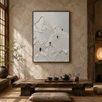 Plaster & Texture abstract oil painting showing layered abstract marks, texture and expressive painterly movement in a grey palette.