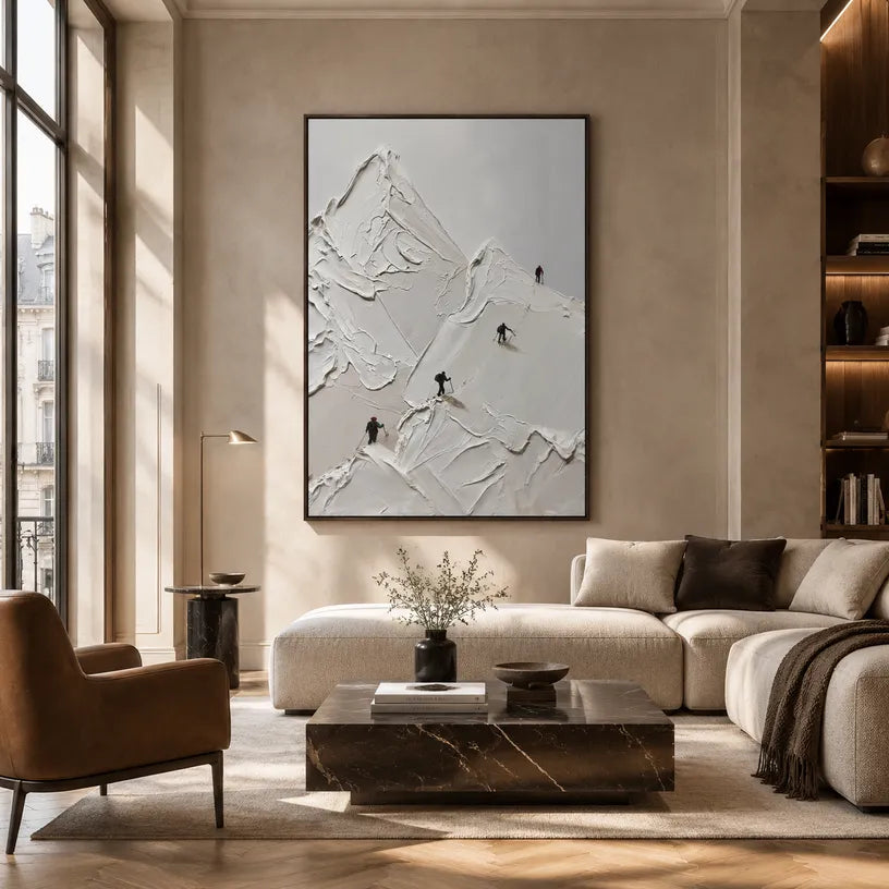 Plaster & Texture abstract oil painting showing layered abstract marks, texture and expressive painterly movement in a grey palette.