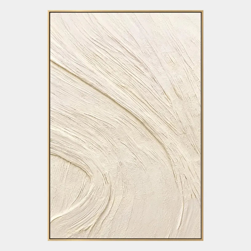 Plaster & Texture abstract oil painting showing layered abstract marks, texture and expressive painterly movement in a beige palette.