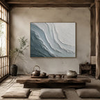 Plaster & Texture abstract oil painting showing layered abstract marks, texture and expressive painterly movement in a grey palette.