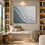Plaster & Texture abstract oil painting showing layered abstract marks, texture and expressive painterly movement in a grey palette.
