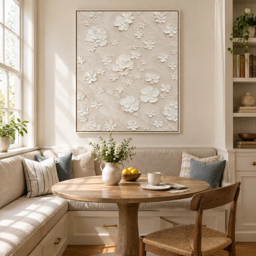 Plaster & Texture abstract oil painting showing layered abstract marks, texture and expressive painterly movement.