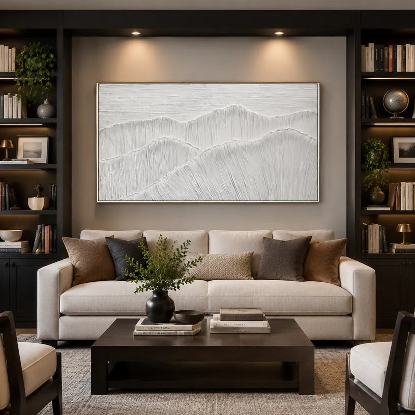 Plaster & Texture abstract oil painting showing layered abstract marks, texture and expressive painterly movement in a grey palette.