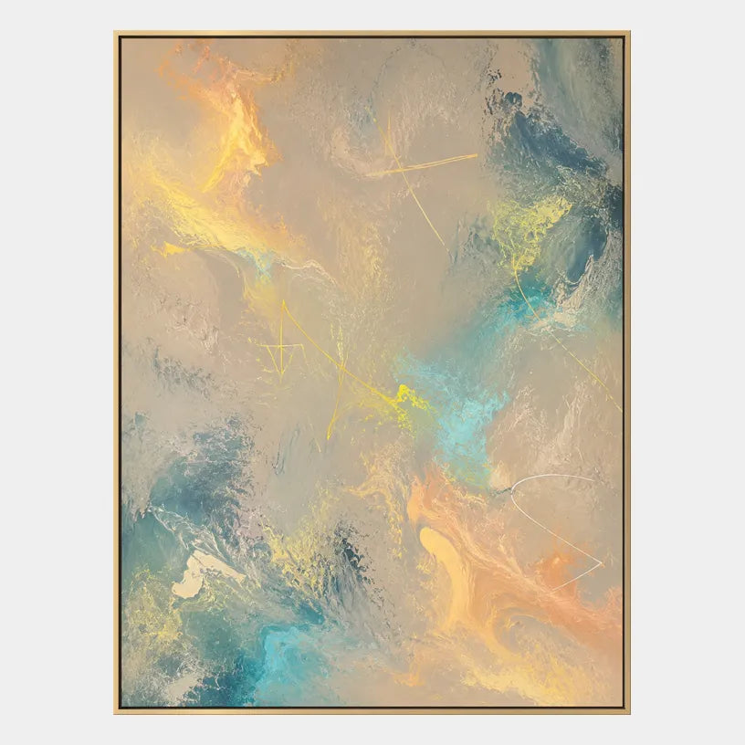 Plaster & Texture abstract oil painting showing layered abstract marks, texture and expressive painterly movement.
