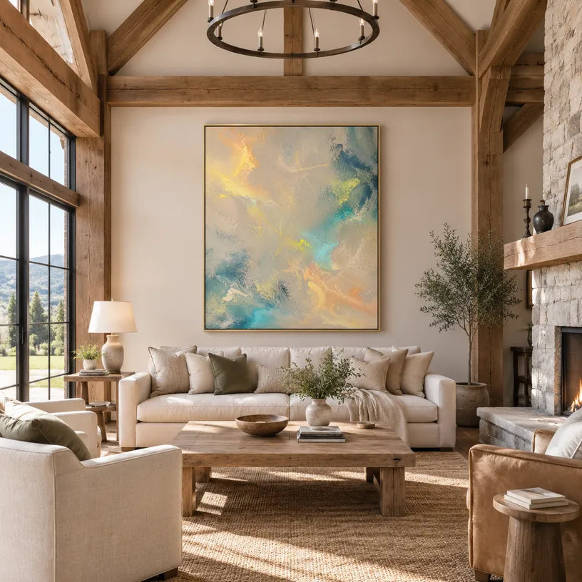 Plaster & Texture abstract oil painting showing layered abstract marks, texture and expressive painterly movement.