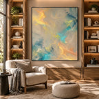 Plaster & Texture abstract oil painting showing layered abstract marks, texture and expressive painterly movement.