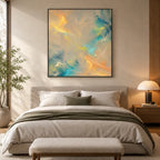Plaster & Texture abstract oil painting showing layered abstract marks, texture and expressive painterly movement.