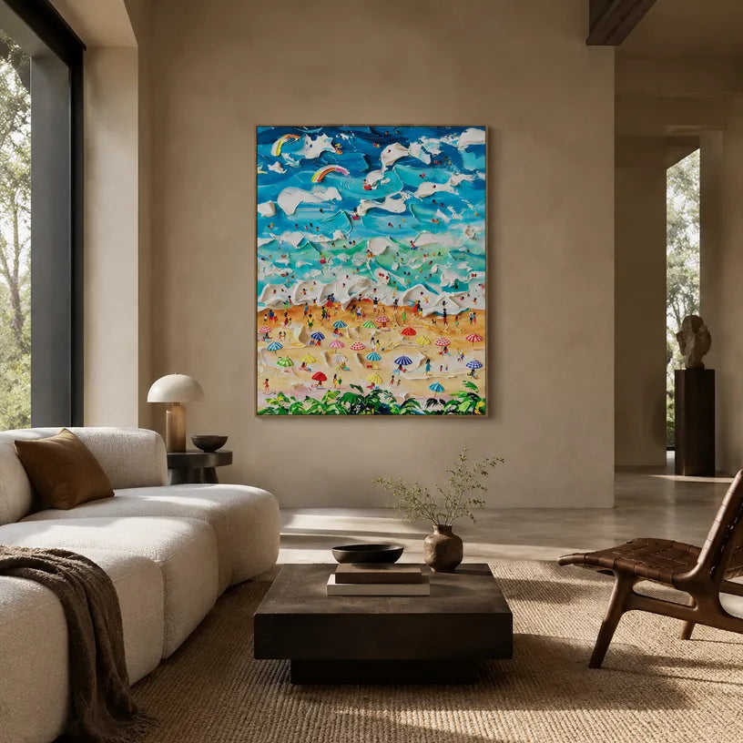Plaster & Texture abstract oil painting showing layered abstract marks, texture and expressive painterly movement in a blue palette.