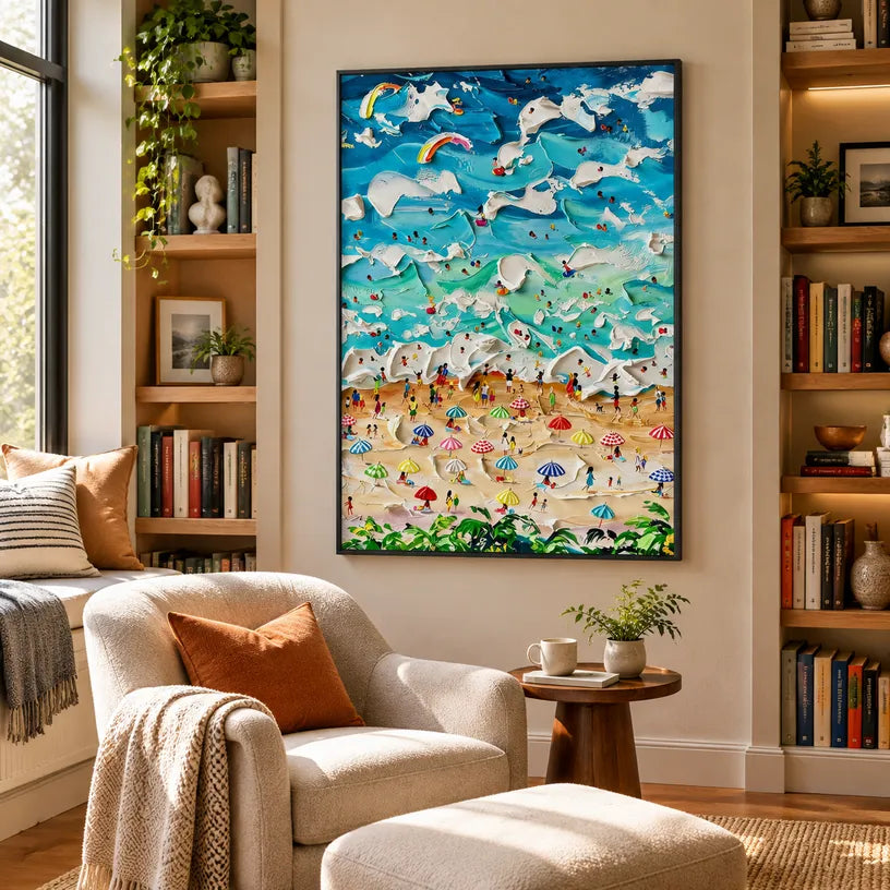 Plaster & Texture abstract oil painting showing layered abstract marks, texture and expressive painterly movement in a blue palette.