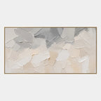 Plaster & Texture abstract oil painting showing layered abstract marks, texture and expressive painterly movement in a grey palette.