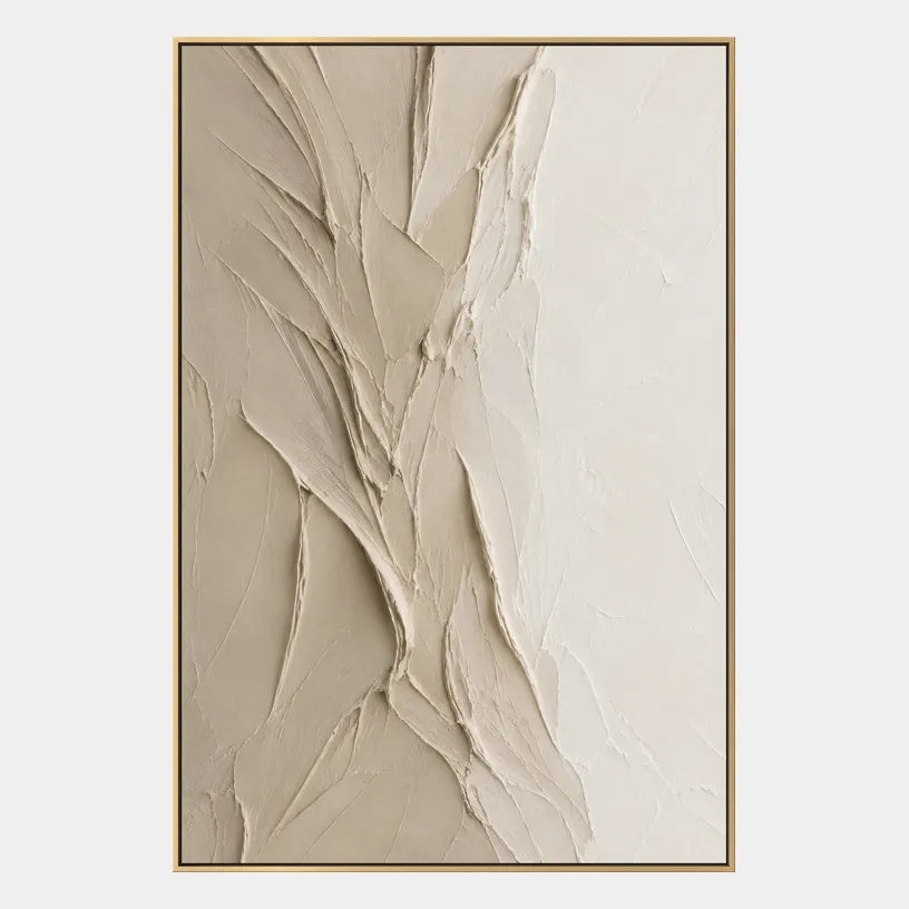 Plaster & Texture abstract oil painting showing layered abstract marks, texture and expressive painterly movement in a brown palette.