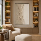 Plaster & Texture abstract oil painting showing layered abstract marks, texture and expressive painterly movement in a brown palette.