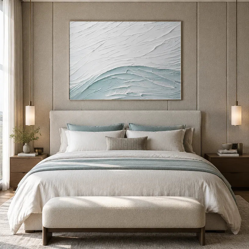 Plaster & Texture abstract oil painting showing layered abstract marks, texture and expressive painterly movement.