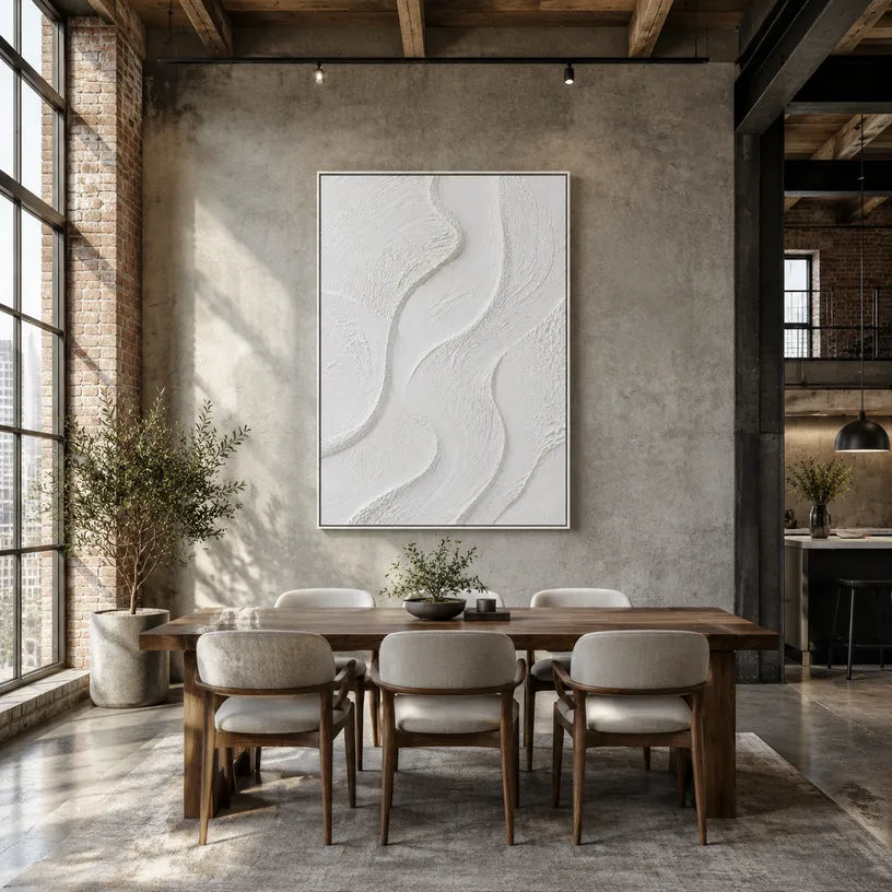 Plaster & Texture abstract oil painting showing layered abstract marks, texture and expressive painterly movement.