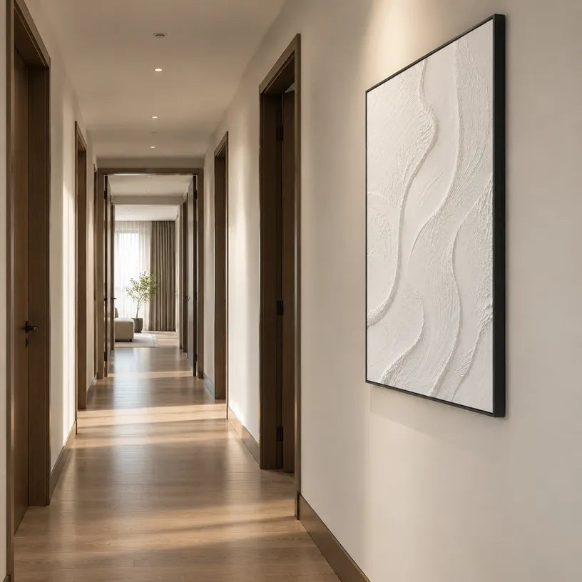 Plaster & Texture abstract oil painting showing layered abstract marks, texture and expressive painterly movement.