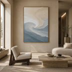 Plaster & Texture abstract oil painting showing layered abstract marks, texture and expressive painterly movement in a grey palette.